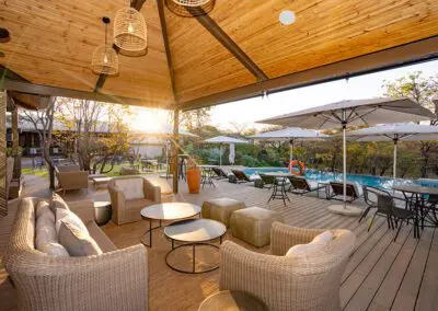Insika Lodge Victoria Falls Outdoor Lounge | Flame of Africa